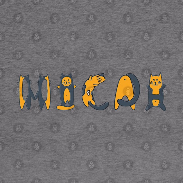 Micah | Girl Name | Cat Lover | Cat Illustration by LisaLiza